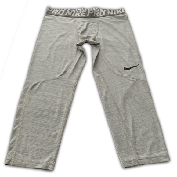 Mens Nike Pro Compression Training Tights Heather Gray Dri-Fit Full Length Large - Picture 3 of 14